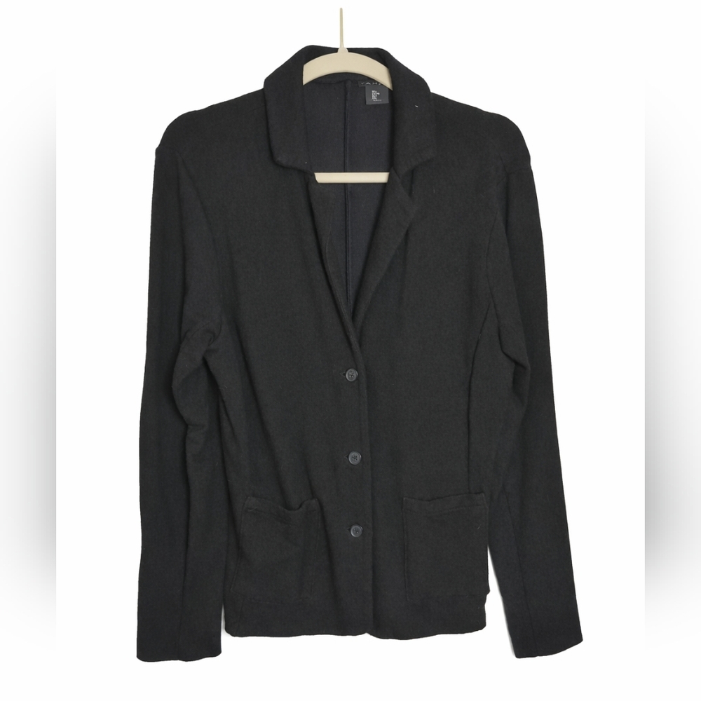 Elie Tahari Black Soft Knit Cardigan Blazer Large
